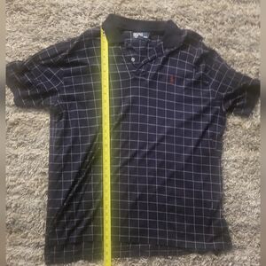 POLO RALPH LAUREN EXCELLENT COND SHIRT XL PLAID WINDOW PANE COLLAR BUTTON BLUE